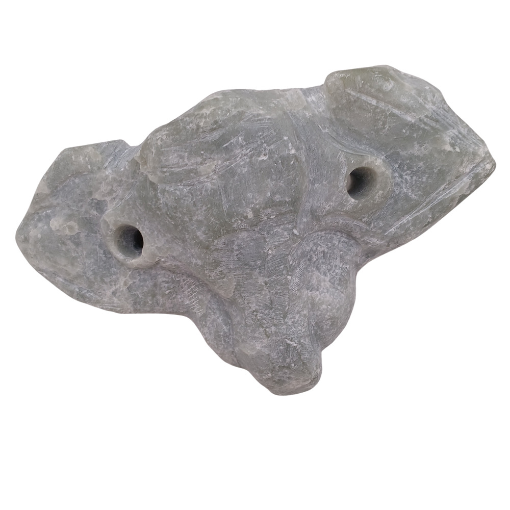 Vintage Inuit Soapstone Carving Eleaphant Face Form Tribal Art Sculpture Figure